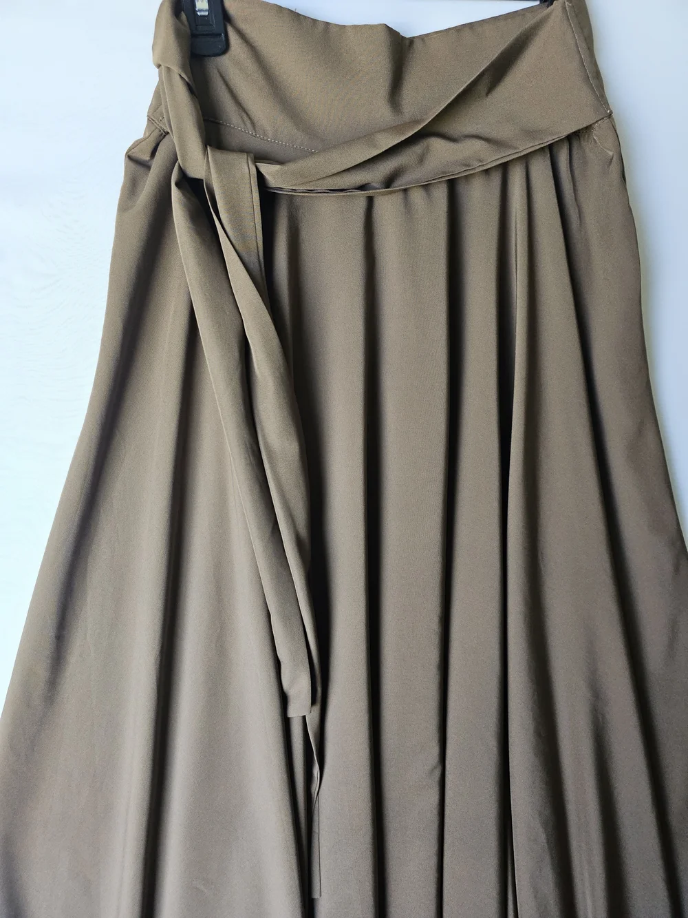 SHEIN Chic Coffee/Brown Maxi Skirt with Waist Tie - Size XL